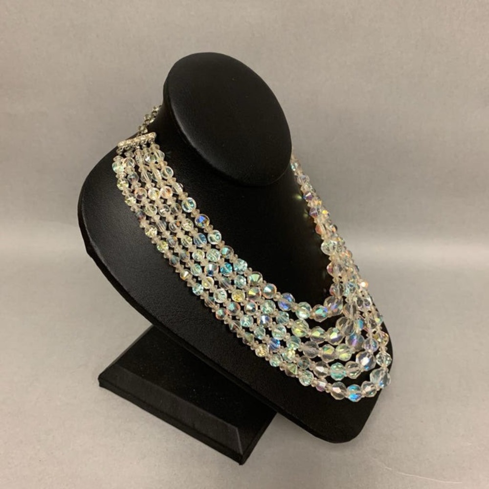 Elegant Multi-Strand Crystal Necklace - Picture 3 of 5